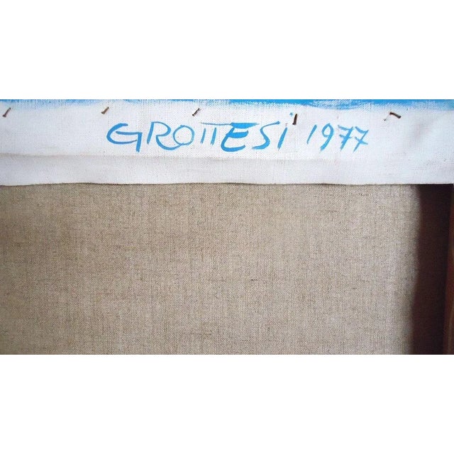 Blue Composition, Acrylic on Canvas, Marcello Grottesi, 1977 For Sale - Image 3 of 4