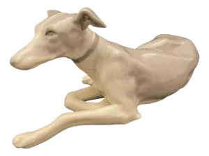German Porcelain Figure of Greyhound Dog, 20th Century