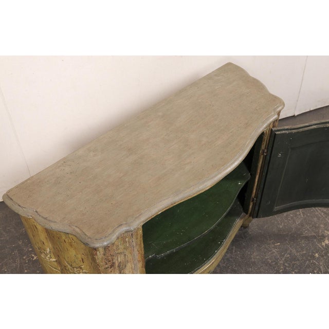 Italian 19th Century Italian Hand-Painted Bow-Front Cabinet For Sale - Image 3 of 12