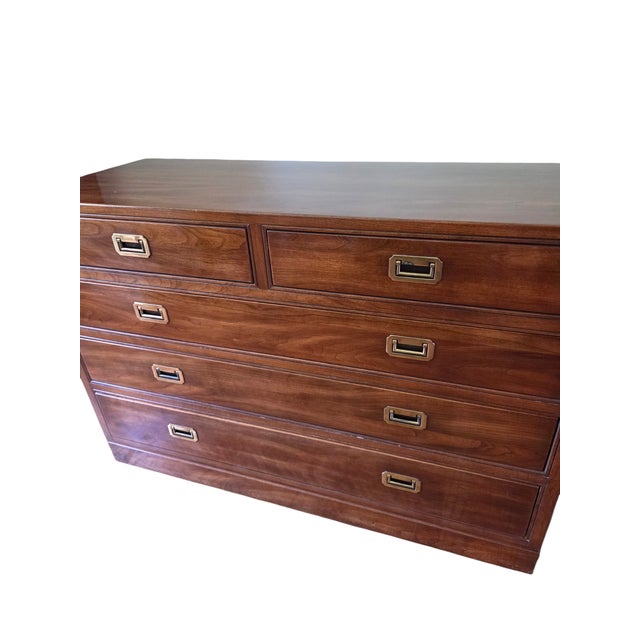 1980s 1980s Ethan Allen Canova Campaign Dresser Chest of Drawers Console Sideboard For Sale - Image 5 of 18