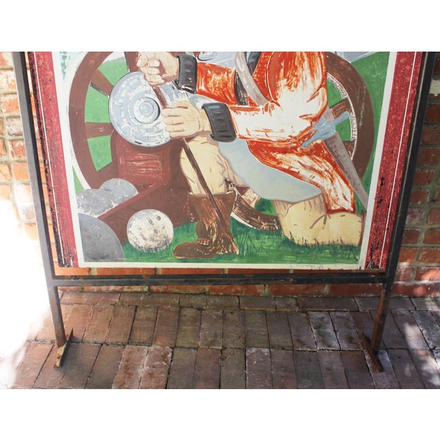 Mid-20th Century English Pub Sign Featuring a Cavalier Loading the Cannon Pub For Sale In Raleigh - Image 6 of 13