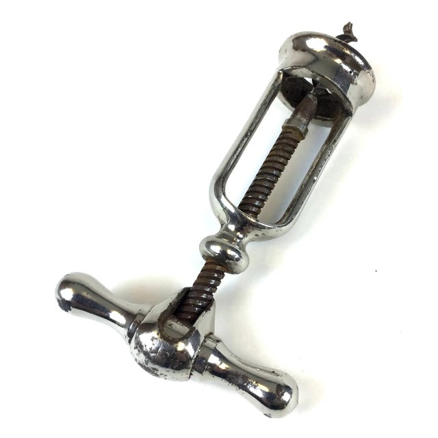 Art Deco Vintage 1930s Silver Plate French Wine Corkscrew For Sale - Image 3 of 6