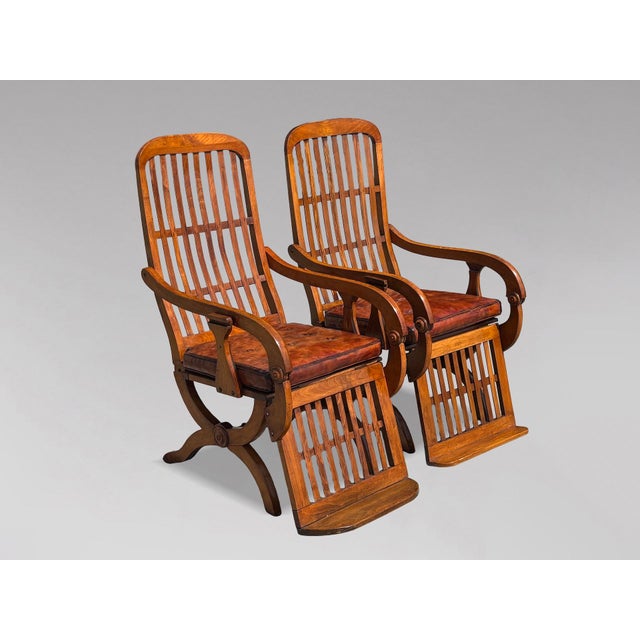 Antique Walnut Reclining Armchairs, 1860, Set of 2 For Sale - Image 14 of 17