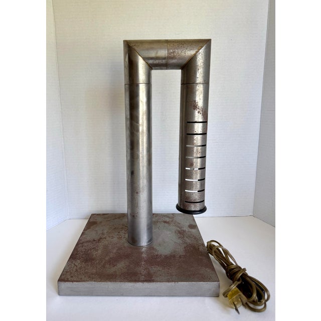 Mid-Century Modern 1960s Industrial Modernist Patinated Brushed Steel Adjustable Desk Task Lamp For Sale - Image 3 of 16