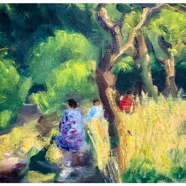 1960s Gaston Sebire, French Post Impressionist Oil Painting Bucolic Wooded Country Lane Gaston Sebire, c.1960 For Sale - Image 5 of 11