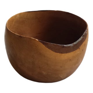 Mid-Century Modern Hand-Turned Teak Bowl For Sale