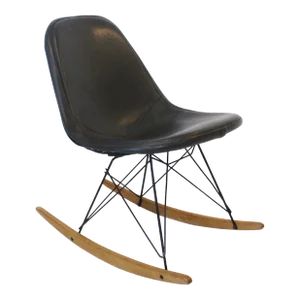 Early Eames Upholstered Wire Rocking Chair for Herman Miller