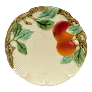 Small German Majolica Apples Plate Circa 1920
