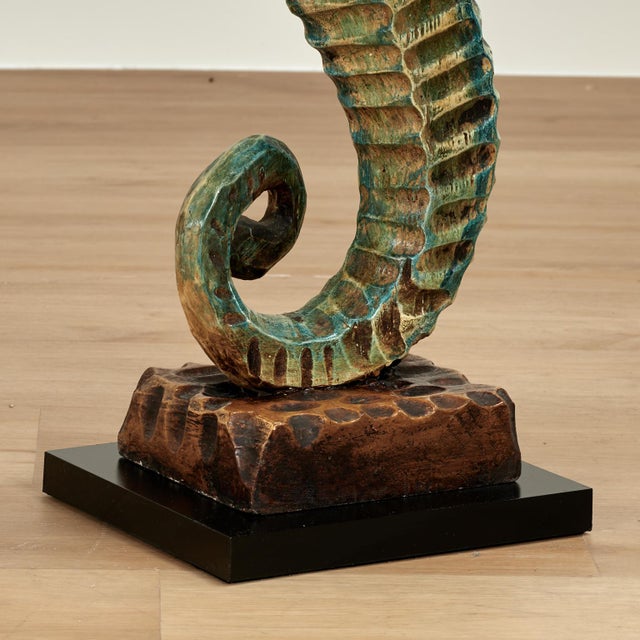 Vintage Carved Wood Seahorse Sculpture For Sale - Image 9 of 9