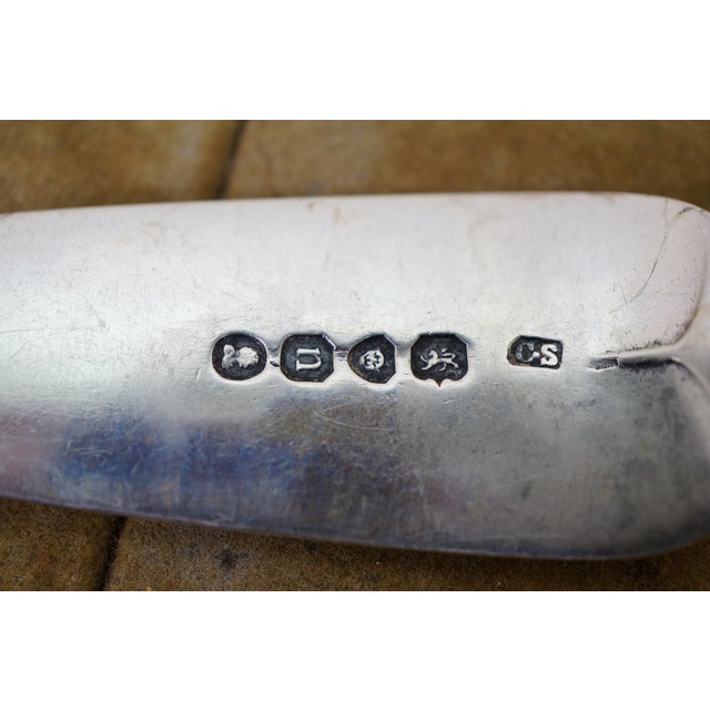 Silver Antique 1836 Charles Shipway Tipped Pattern Sterling Silver Spoons 125g 8.5" - a Pair For Sale - Image 8 of 9