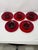 Traditional 1970s Murano Glass Ruby Red Desserts and Saucers - 10 pcs For Sale - Image 3 of 6