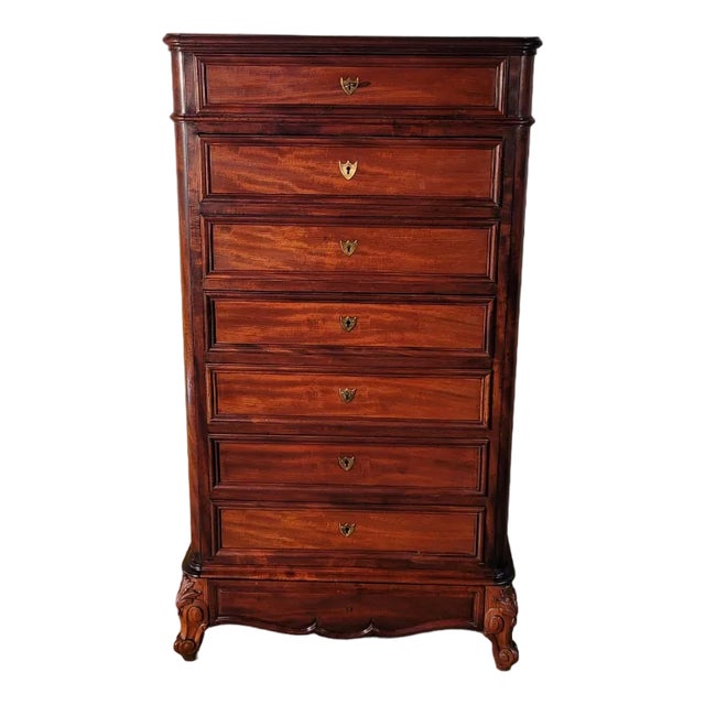 Large 19th Century Chest of Drawers in Mahogany For Sale