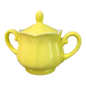 Vintage Ironstone Lemon Federalist Yellow Sugar Bowl, Japan