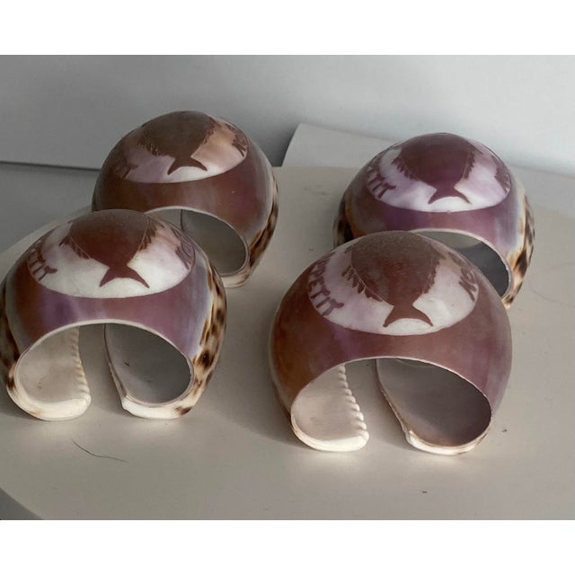 1960s Vintage Bon Appetit Shall Napkin Rings - Set of 4 For Sale - Image 5 of 7