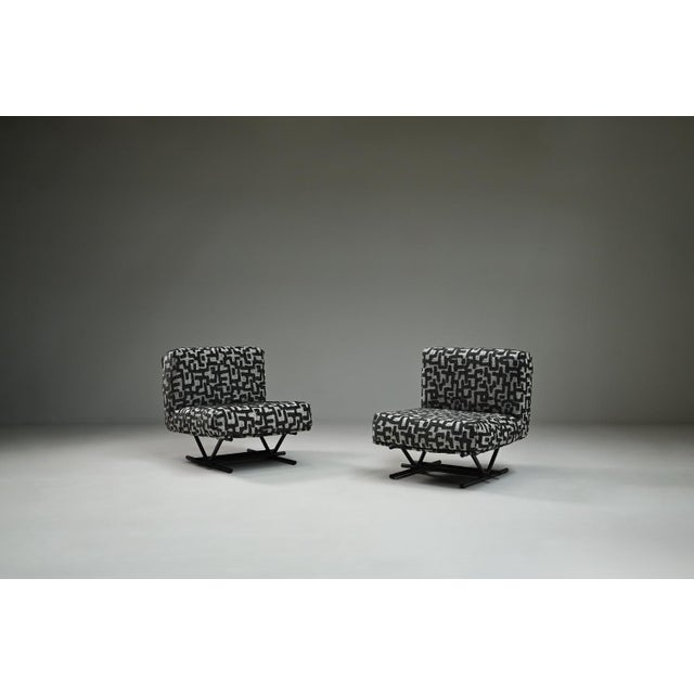 Postmodern Jacquard Lounge Chairs, Italy, 1980s, Set of 2 For Sale - Image 9 of 9