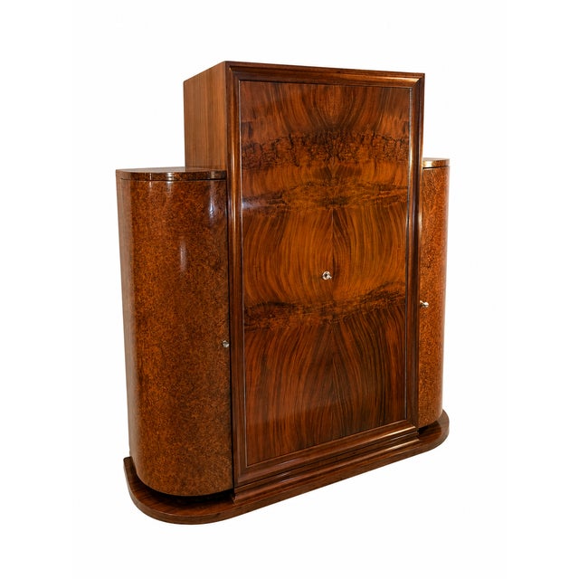 Belgian Art Deco Wardrobe in Mahogany and Amboyna Burl, 1920s1930s For Sale - Image 12 of 12