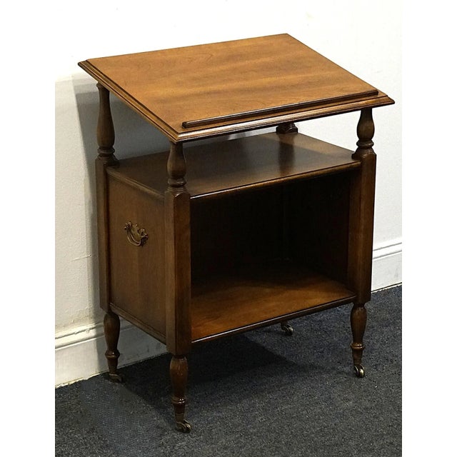 Traditional Brandt Furniture Solid Antique Cherry 24" Accent End Table / Book Stand For Sale - Image 3 of 8