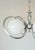 Vintage Chrome Opaline Glass Globe Chandelier, 1970s For Sale - Image 9 of 9