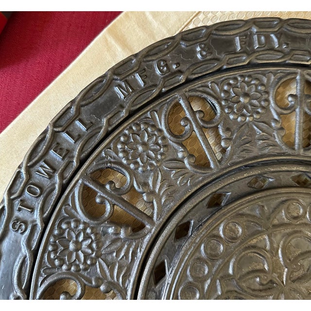 Antique Round Cast Iron Heat Register/Grate Late 1800's - 3 Piece Set For Sale - Image 9 of 9
