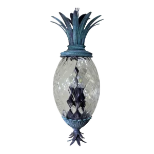 Single Bronze and Brass Hanging Pineapple Chandelier / Pendant