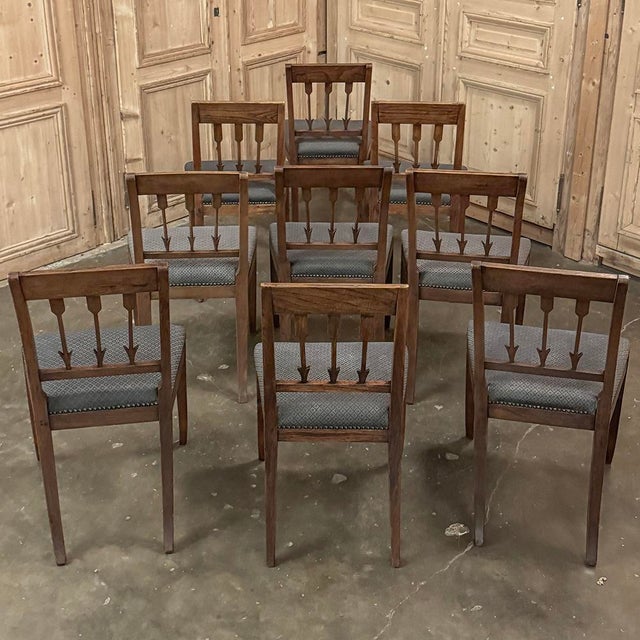 Set of Nine 18th Century French Directoire Dining Chairs For Sale - Image 4 of 12