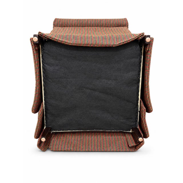 Vintage 1999 Ethan Allen Upholstered Armchair Pair With Matching Ottoman For Sale - Image 9 of 10