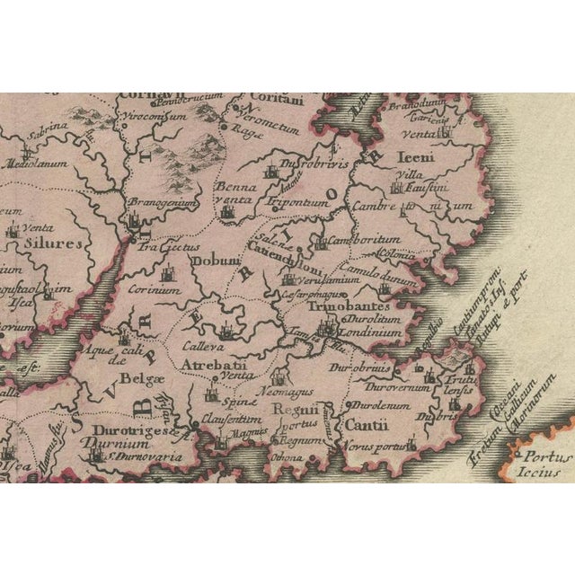 Copper Britain and Ireland Map with Roman and British Coins, Weigel, 1718 For Sale - Image 8 of 11