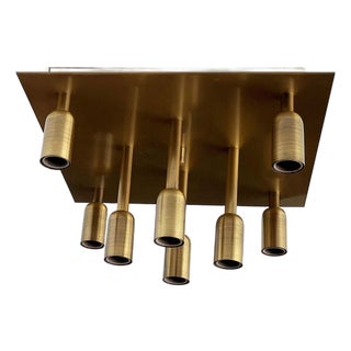 Vintage German Brass Ceiling Lamp from Sölken, 1970s For Sale