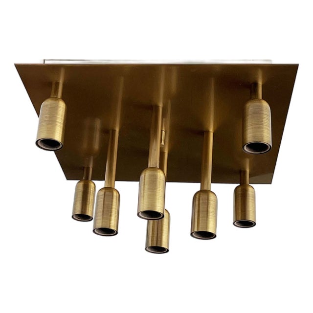 Vintage German Brass Ceiling Lamp from Sölken, 1970s For Sale