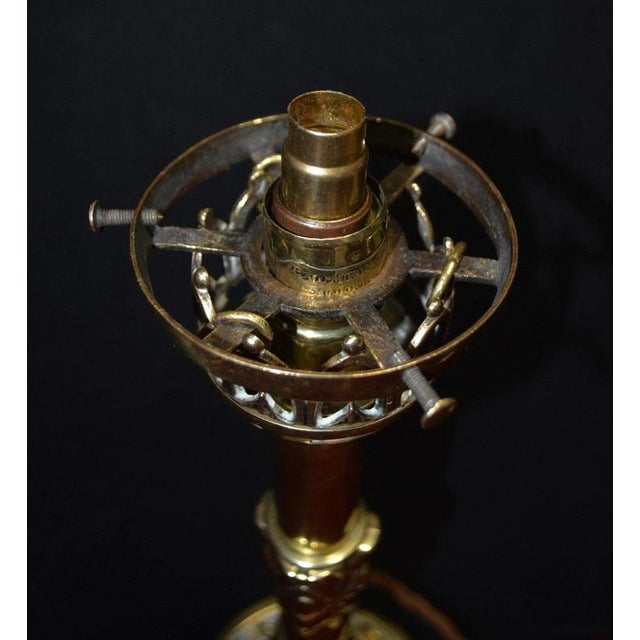 William IV Brass Table Lamp with Flame Glass Shade from Palmer & Co., London, 1830s For Sale - Image 16 of 18
