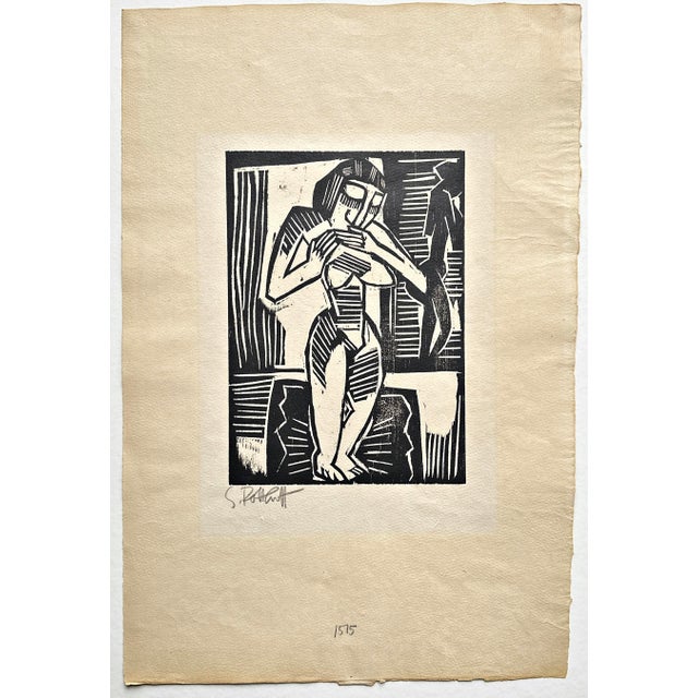 Karl Schmidt-Rottluff Rottluff near Chemnitz 1884 - 1976 Berlin Woman on a Carpet, 1915 Woodcut on laid paper with...