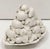 A fine large Italian cream-ware or white glazed ceramic 'bowl of fruit' basket or centerpiece with mixed fruit topiary top...
