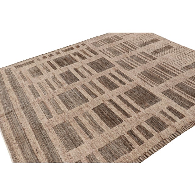 Rug & Kilim Rug & Kilim’s Moroccan Style Rug in Beige-Brown with Geometric Patterns - 6x9 For Sale - Image 4 of 7
