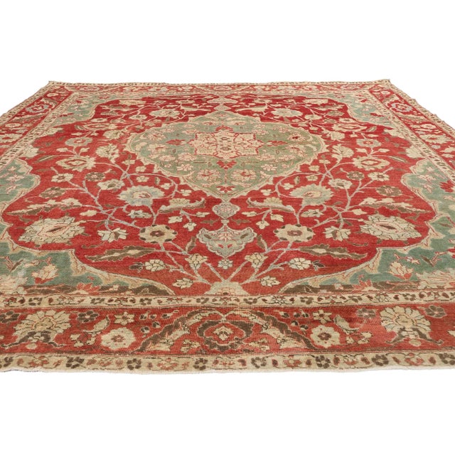 Modern Antique Persian Mahal Rug - 09'00 X 11'08 For Sale - Image 3 of 10