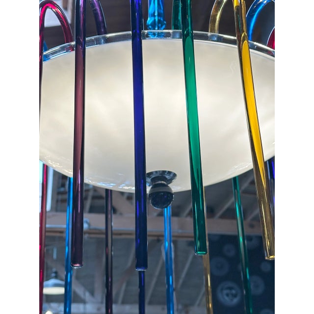 Mid-Century Modern Mid-Century Multi-Colored Murano Glass Chandelier From Veart For Sale - Image 3 of 12