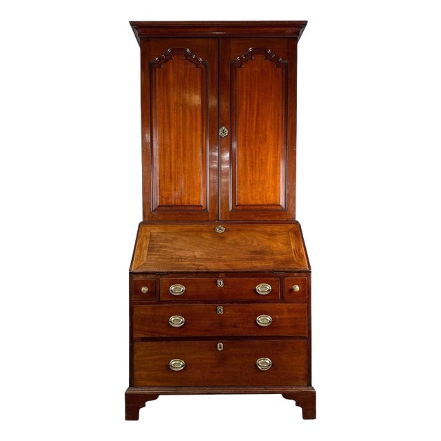 George III Mahogany Bureau Bookcase, 1790 For Sale