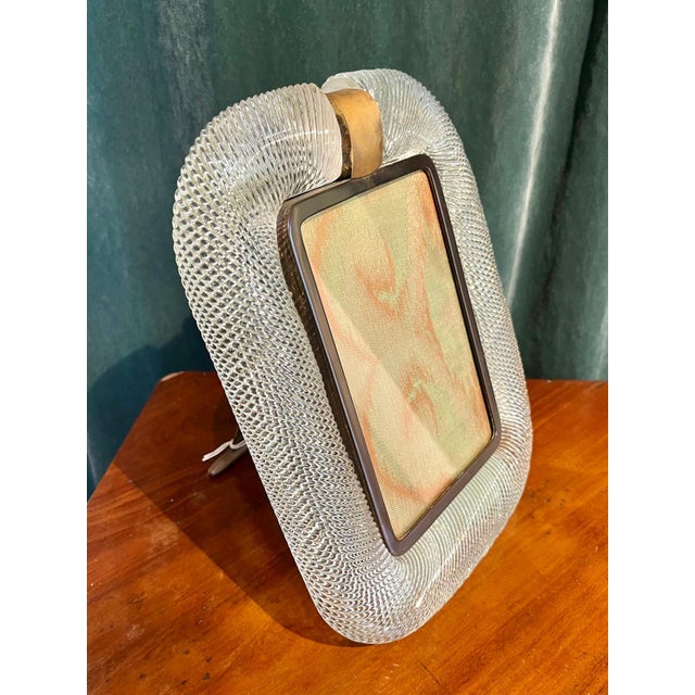 1940s Torchon Glass Photo Frame from Barovier & Toso, 1940s For Sale - Image 5 of 5