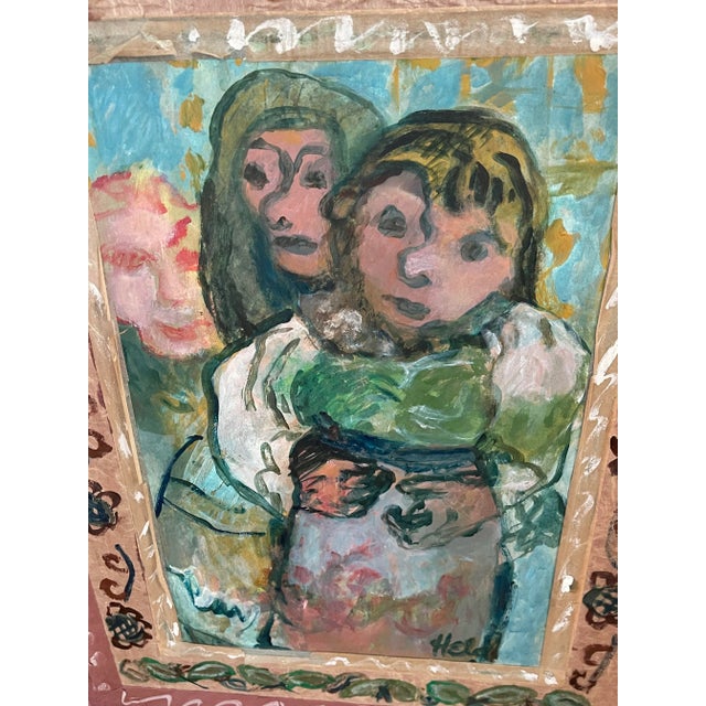 Margaret Held (1933-2016) Abstract Acrylic on Wood Board Mixed Media “Waiting” For Sale In Boston - Image 6 of 12