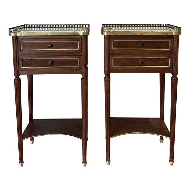 Vintage Mahogany Bedside Tables, 1960s, Set of 2 For Sale