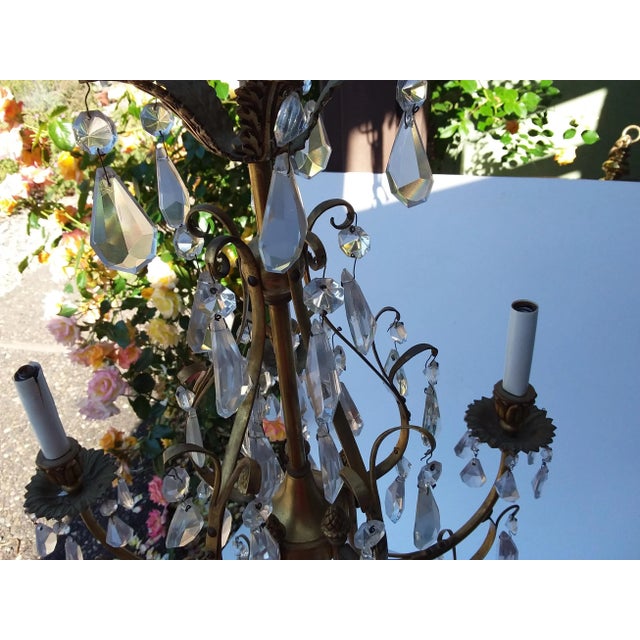 Brass 1960s Gilt Brass Five Light Chandelier For Sale - Image 8 of 10