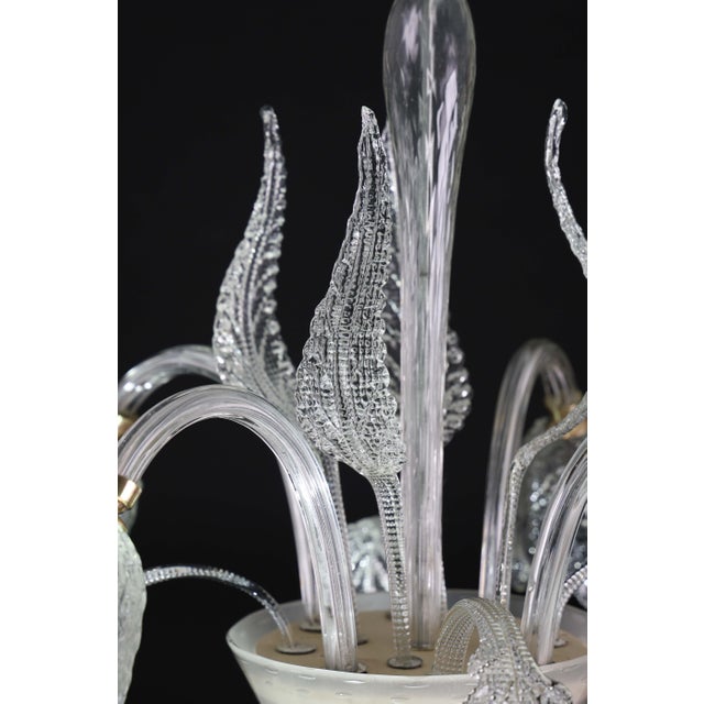 1940s Italian Art Deco Chandelier by Barovier & Toso "Bubble" Murano Glass For Sale - Image 15 of 17