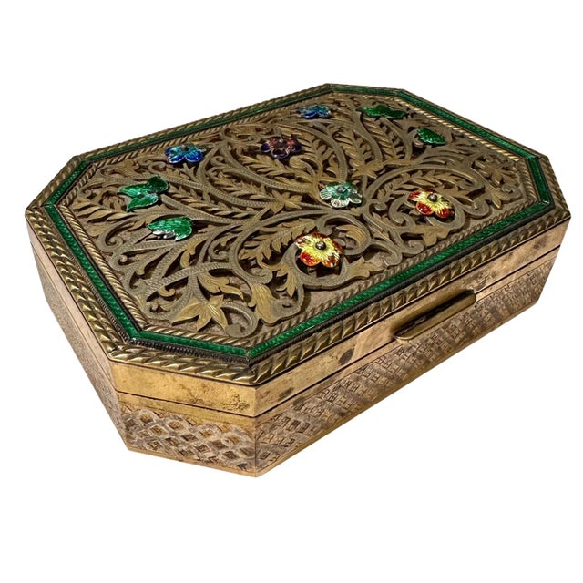 Silver Vermeil Reticulated Indian Box For Sale - Image 4 of 9