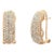 14k Yellow Gold Diamond Half Hoop Earrings 1.30 Carats 0.80 Inch Long, A Pair For Sale