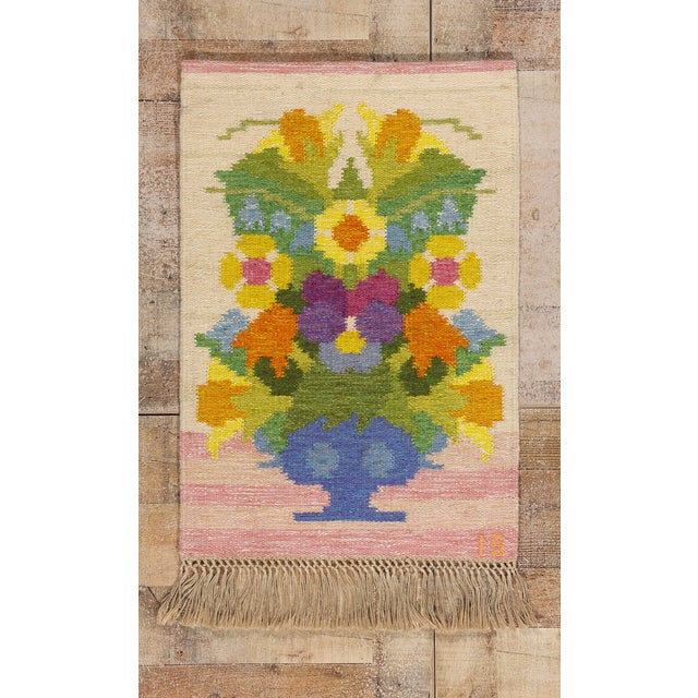 Ingegerd Silow Vintage Swedish Rollakan Rug, 01'11 X 02'09 For Sale - Image 11 of 11