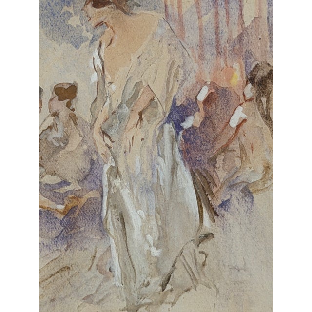 Pompeo Mariani, Female Figures, 19th Century, Watercolor For Sale - Image 5 of 8