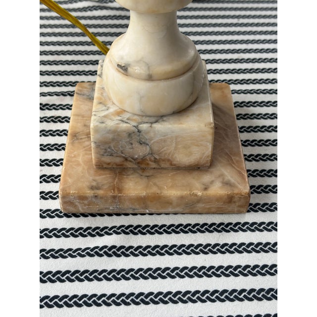 Antique Italian Hand Carved Alabaster Table Lamp For Sale - Image 10 of 18