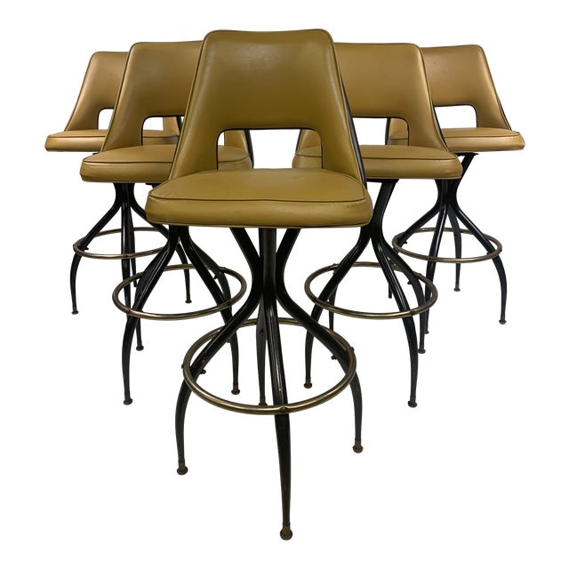 MidCentury Modern Finer Chrome Atomic Bar Stool Chairish