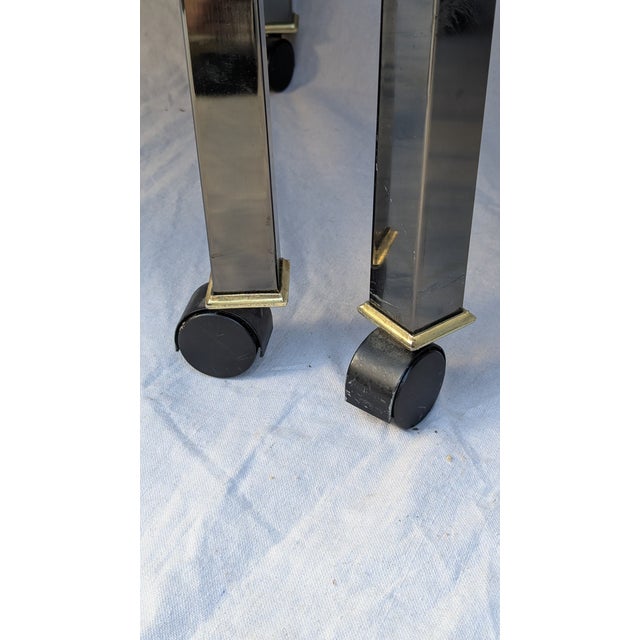 Pair of 1985 Design Institute of America Chrome Ming Armchairs on Casters For Sale - Image 11 of 12