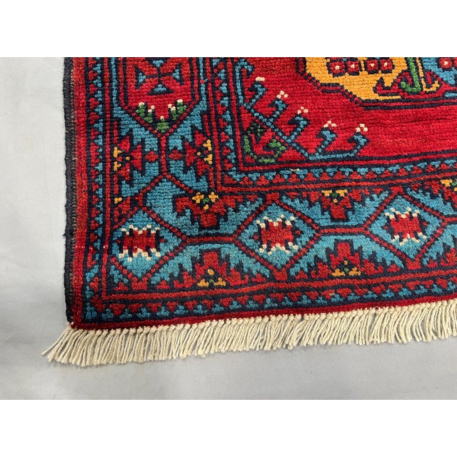 Red Philpa Tribal Wool Runner Rug With Geometric Medallions, 2'7" X 9'11" For Sale - Image 9 of 12