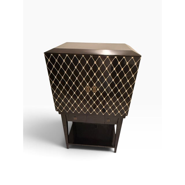 2010s Century Furniture Prink Illuminated Art Deco Revival Bar Cabinet For Sale - Image 5 of 16